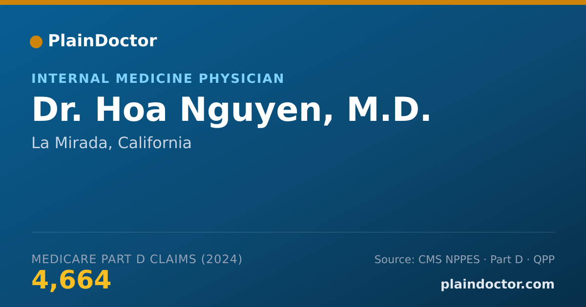 Shareable card for Hoa Nguyen, M.D. - Internal Medicine Physician, La Mirada, CA
