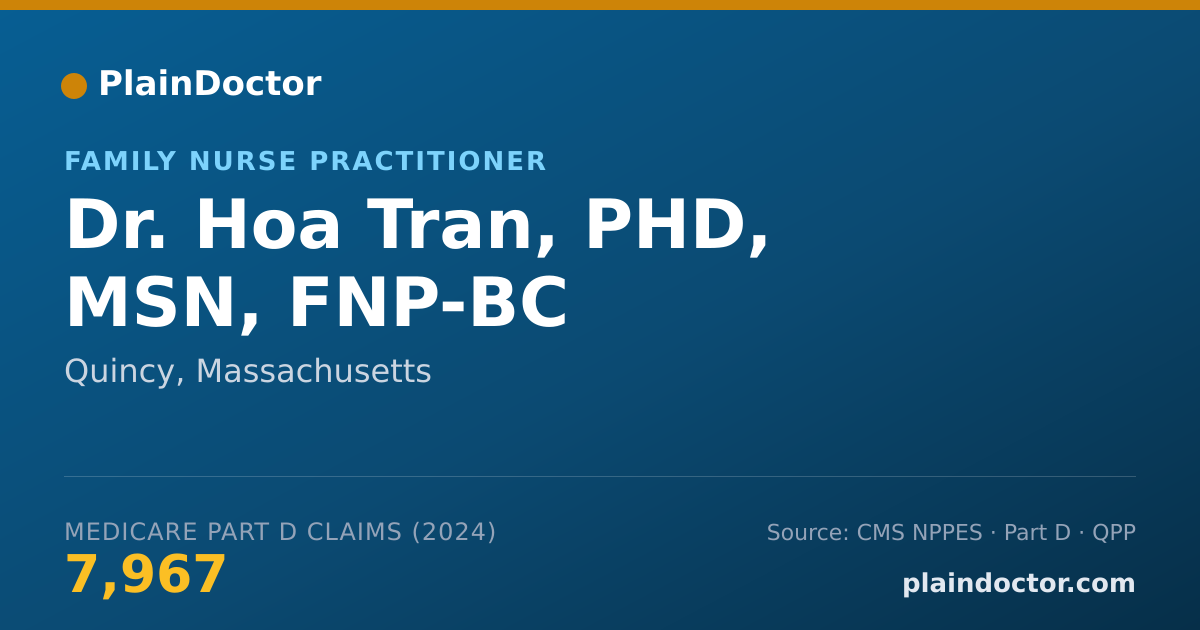 Shareable card for Hoa Tran, PHD, MSN, FNP-BC - Family Nurse Practitioner, Quincy, MA