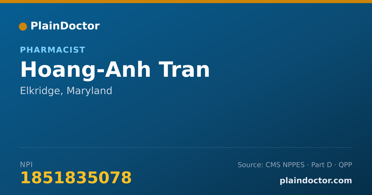 Shareable card for Hoang-Anh Tran - Pharmacist, Elkridge, MD