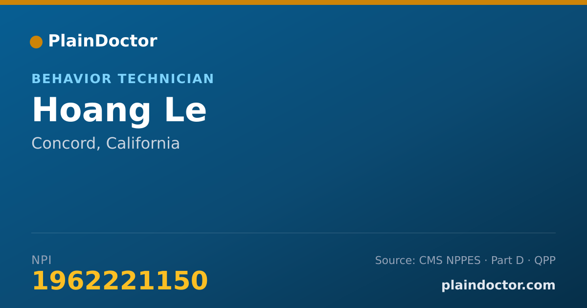 Shareable card for Hoang Le - Behavior Technician, Concord, CA