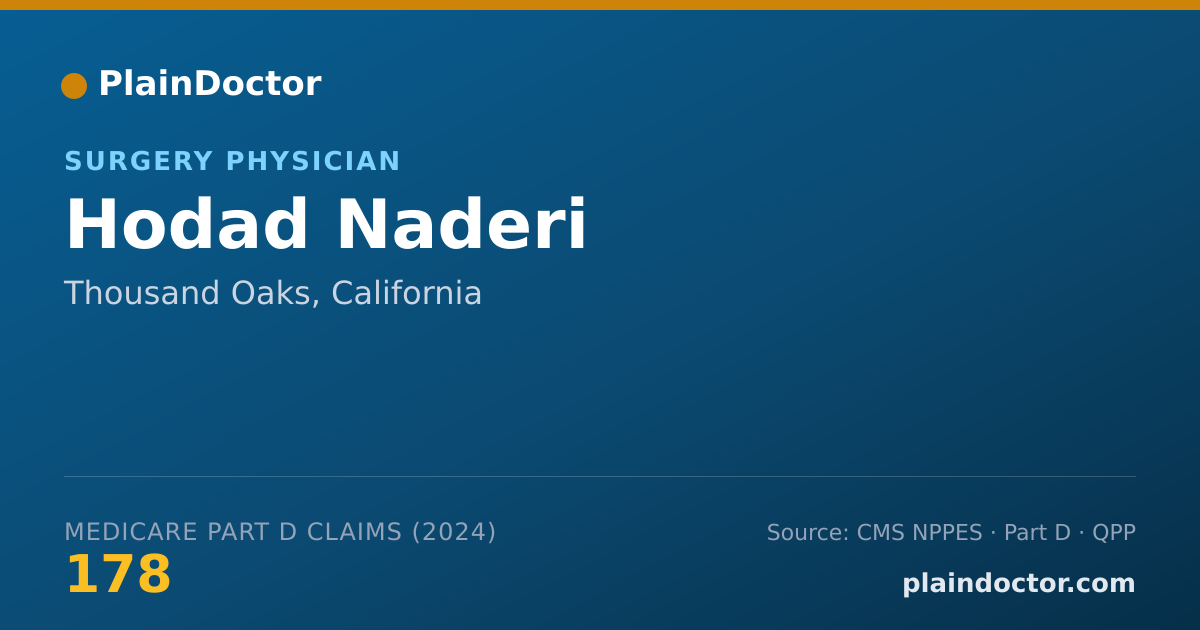Shareable card for Hodad Naderi - Surgery Physician, Thousand Oaks, CA