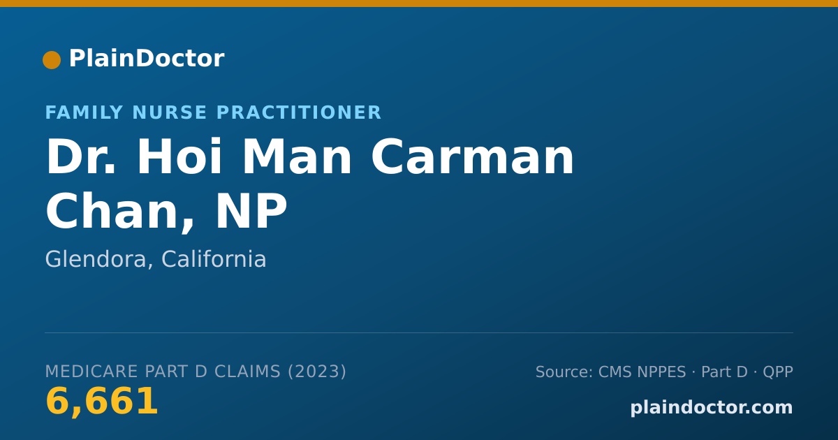 Shareable card for Hoi Man Carman Chan, NP - Family Nurse Practitioner, Glendora, CA