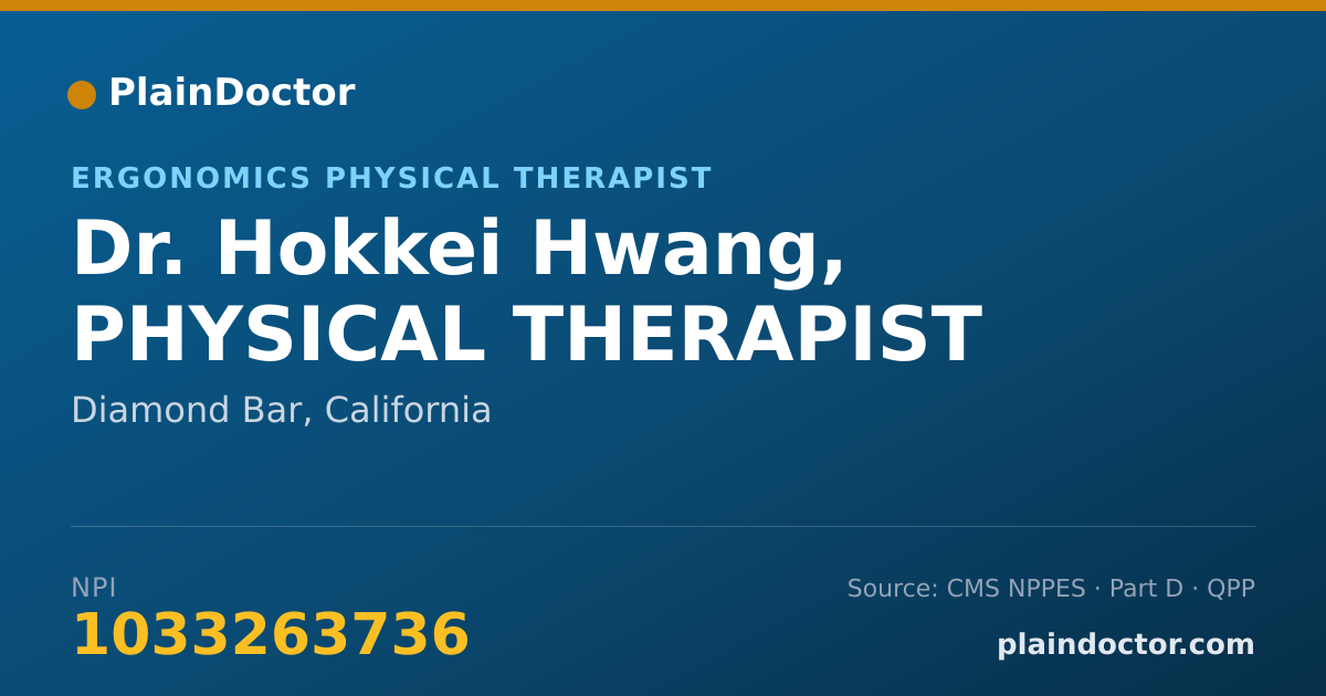 Shareable card for Hokkei Hwang, PHYSICAL THERAPIST - Ergonomics Physical Therapist, Diamond Bar, CA