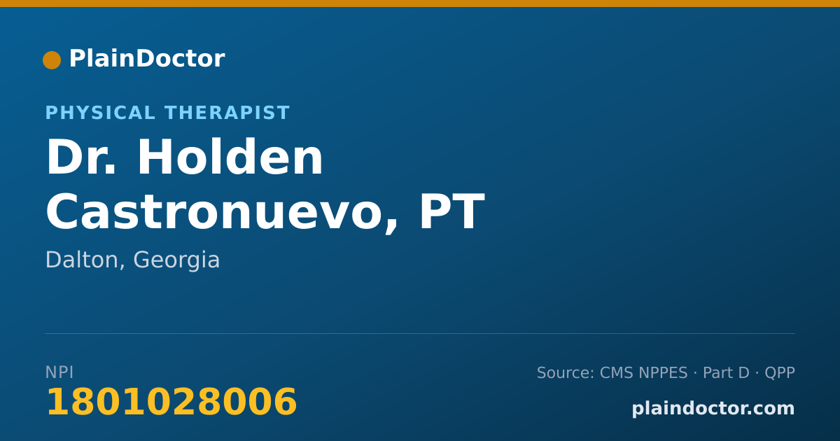 Shareable card for Holden Castronuevo, PT - Physical Therapist, Dalton, GA