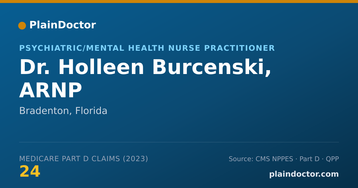 Shareable card for Holleen Burcenski, ARNP - Psychiatric/Mental Health Nurse Practitioner, Bradenton, FL
