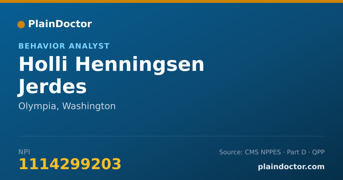 Shareable card for Holli Henningsen Jerdes - Behavior Analyst, Olympia, WA