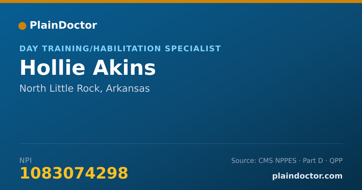 Shareable card for Hollie Akins - Day Training/Habilitation Specialist, North Little Rock, AR