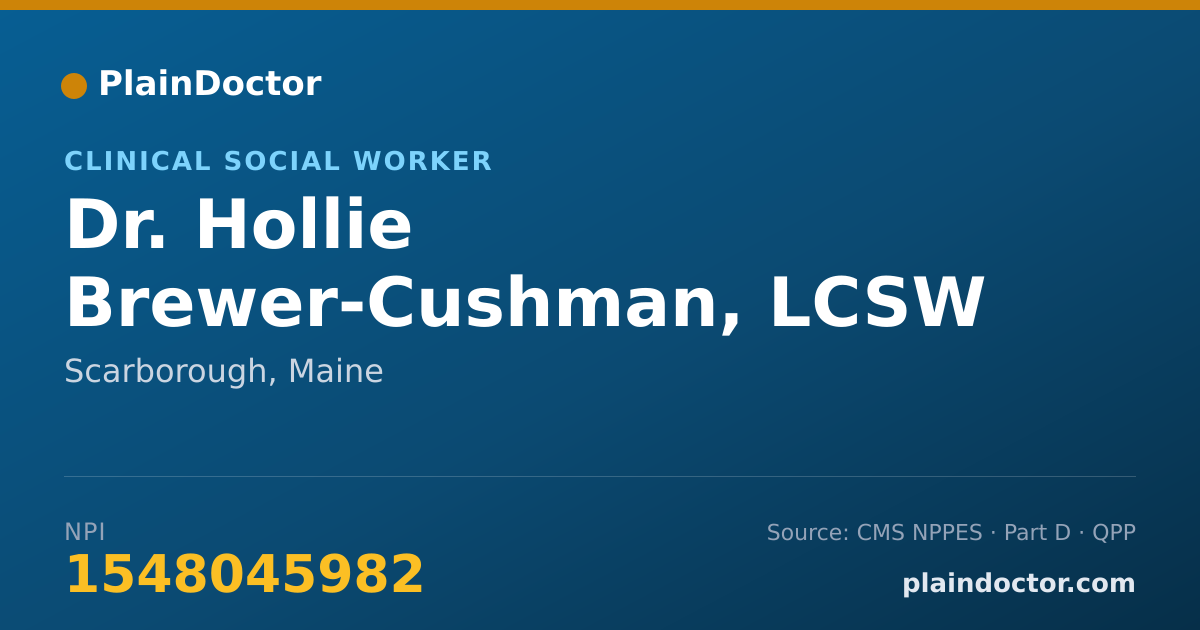 Shareable card for Hollie Brewer-Cushman, LCSW - Clinical Social Worker, Scarborough, ME