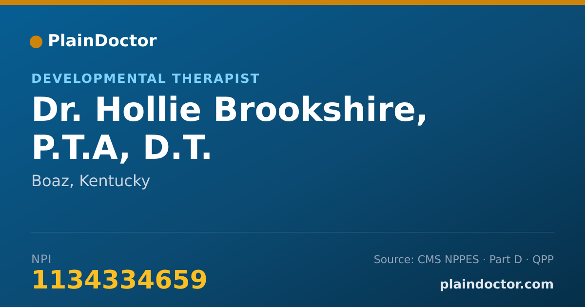 Shareable card for Hollie Brookshire, P.T.A,  D.T. - Developmental Therapist, Boaz, KY
