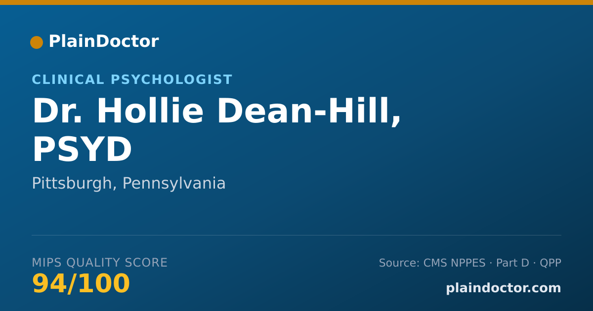 Shareable card for Hollie Dean-Hill, PSYD - Clinical Psychologist, Pittsburgh, PA