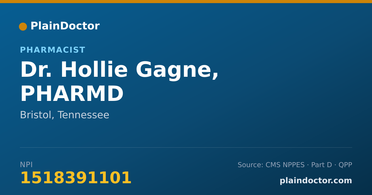 Shareable card for Hollie Gagne, PHARMD - Pharmacist, Bristol, TN
