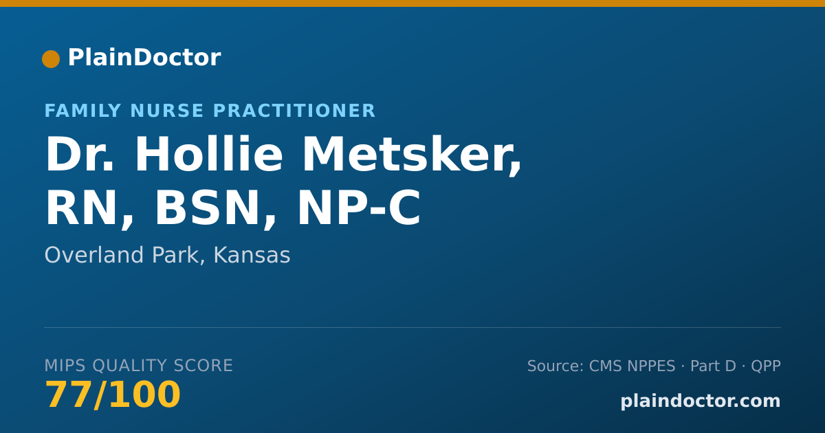 Shareable card for Hollie Metsker, RN, BSN, NP-C - Family Nurse Practitioner, Overland Park, KS