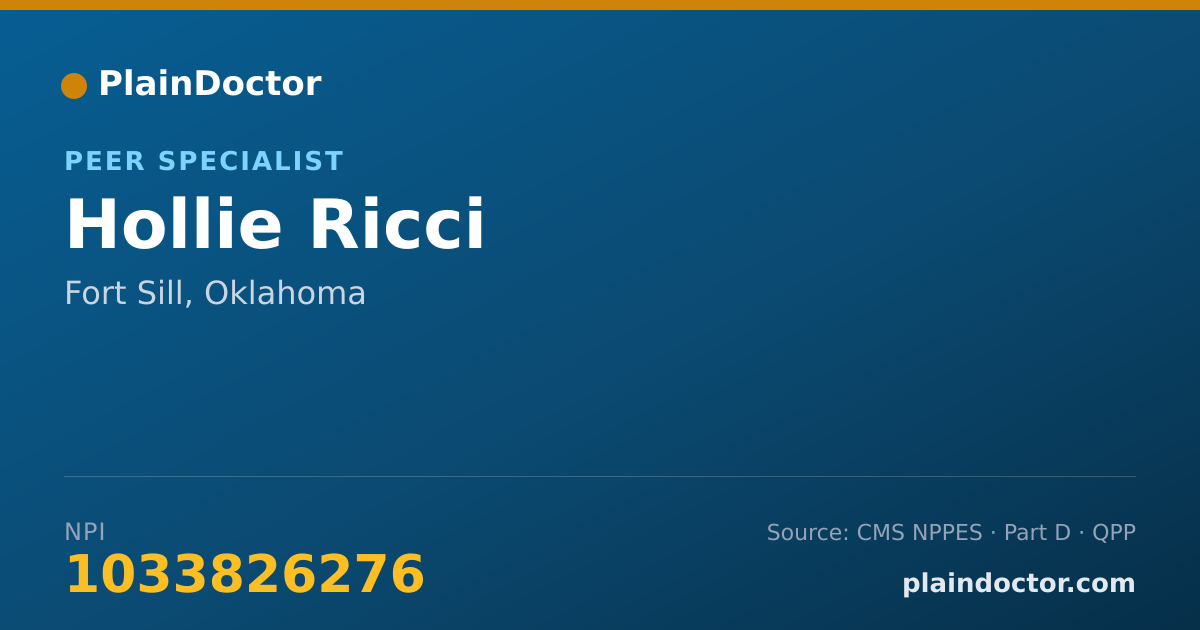Shareable card for Hollie Ricci - Peer Specialist, Fort Sill, OK