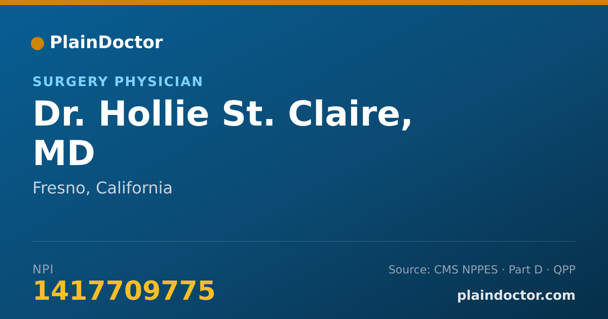 Shareable card for Hollie St. Claire, MD - Surgery Physician, Fresno, CA