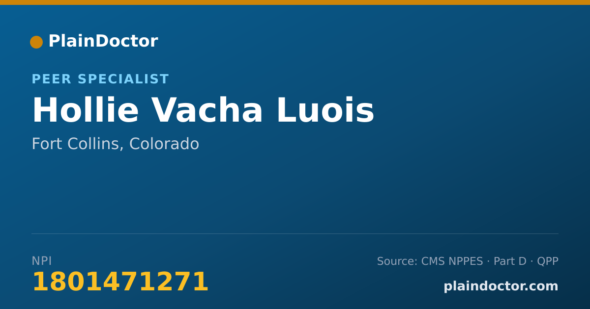 Shareable card for Hollie Vacha Luois - Peer Specialist, Fort Collins, CO