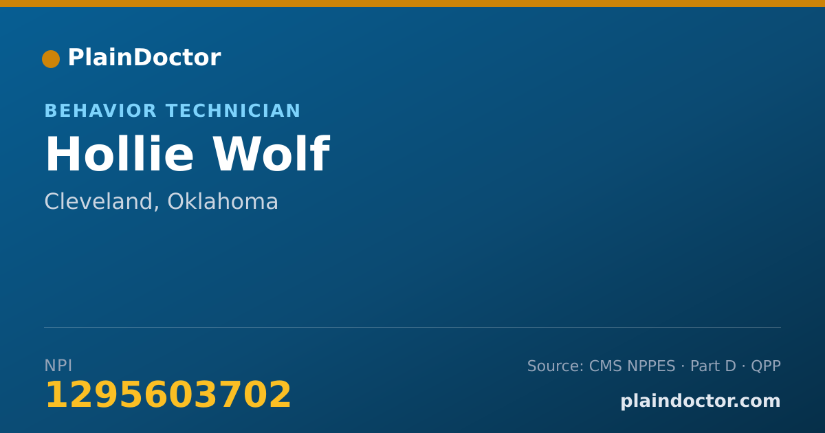 Shareable card for Hollie Wolf - Behavior Technician, Cleveland, OK