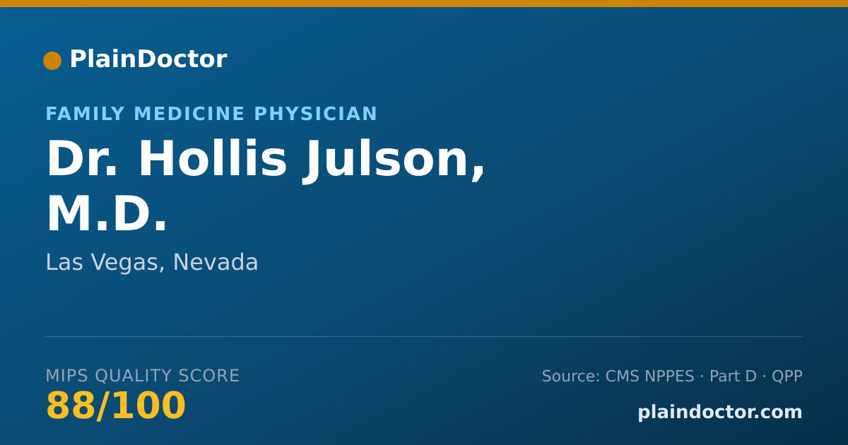 Shareable card for Hollis Julson, M.D. - Family Medicine Physician, Las Vegas, NV