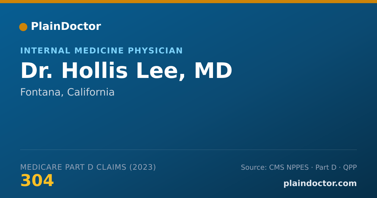 Shareable card for Hollis Lee, MD - Internal Medicine Physician, Fontana, CA