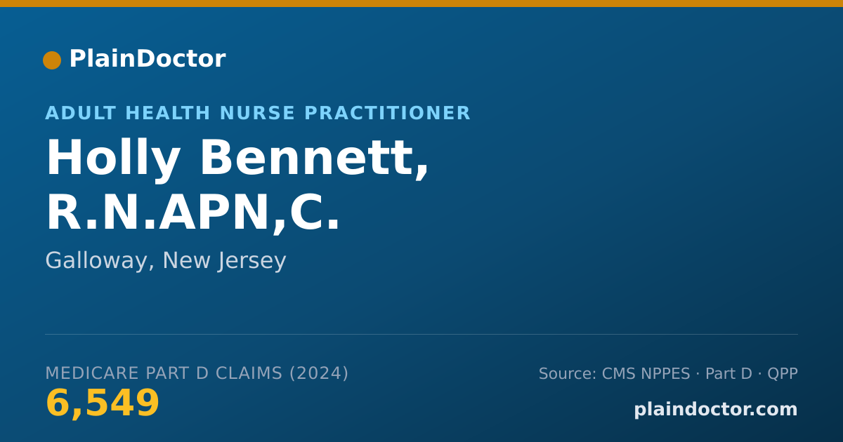 Shareable card for Holly Bennett, R.N.APN,C. - Adult Health Nurse Practitioner, Galloway, NJ