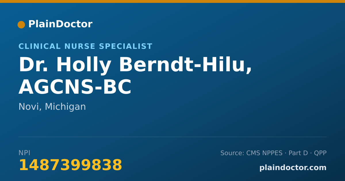 Shareable card for Holly Berndt-Hilu, AGCNS-BC - Clinical Nurse Specialist, Novi, MI