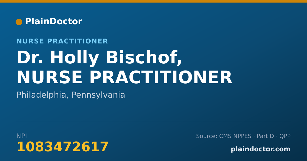 Shareable card for Holly Bischof, NURSE PRACTITIONER - Nurse Practitioner, Philadelphia, PA