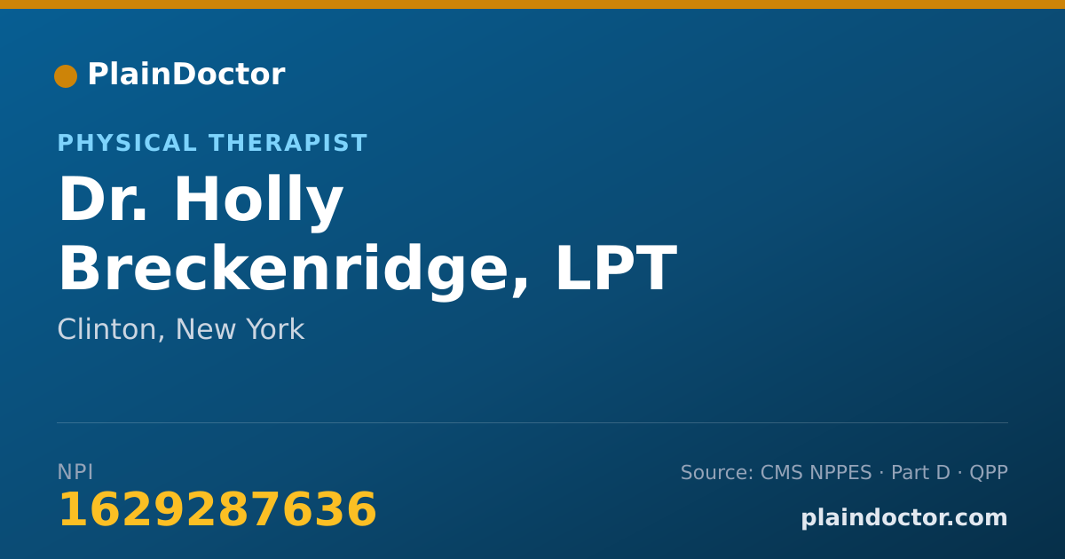 Shareable card for Holly Breckenridge, LPT - Physical Therapist, Clinton, NY