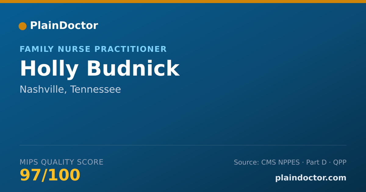 Shareable card for Holly Budnick - Family Nurse Practitioner, Nashville, TN