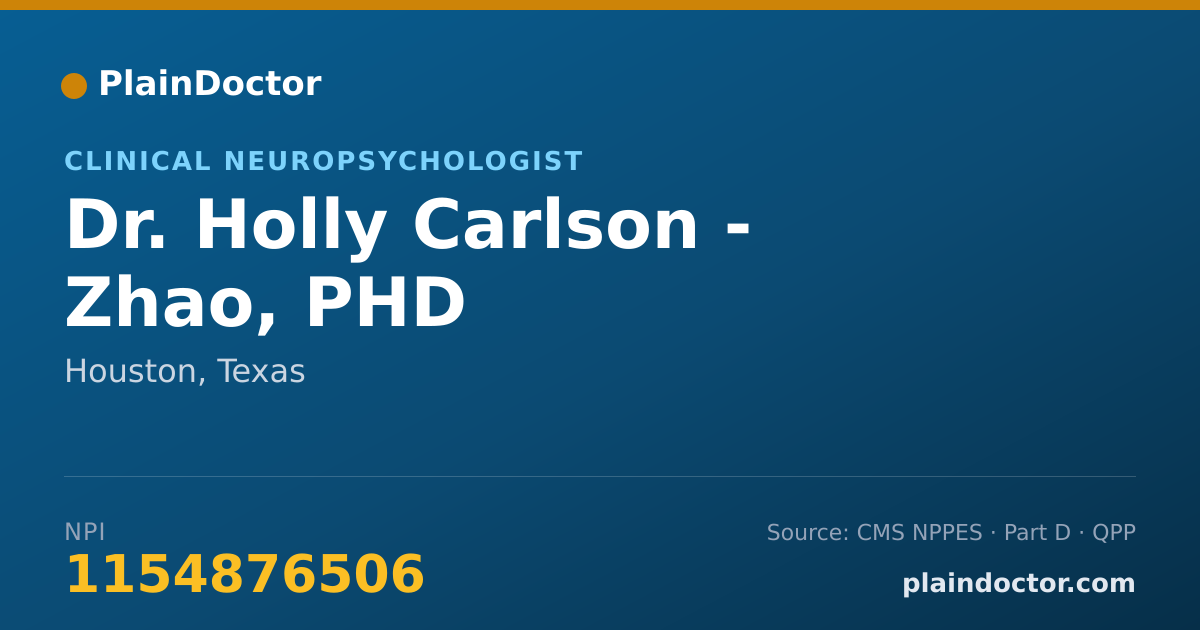 Shareable card for Holly Carlson - Zhao, PHD - Clinical Neuropsychologist, Houston, TX