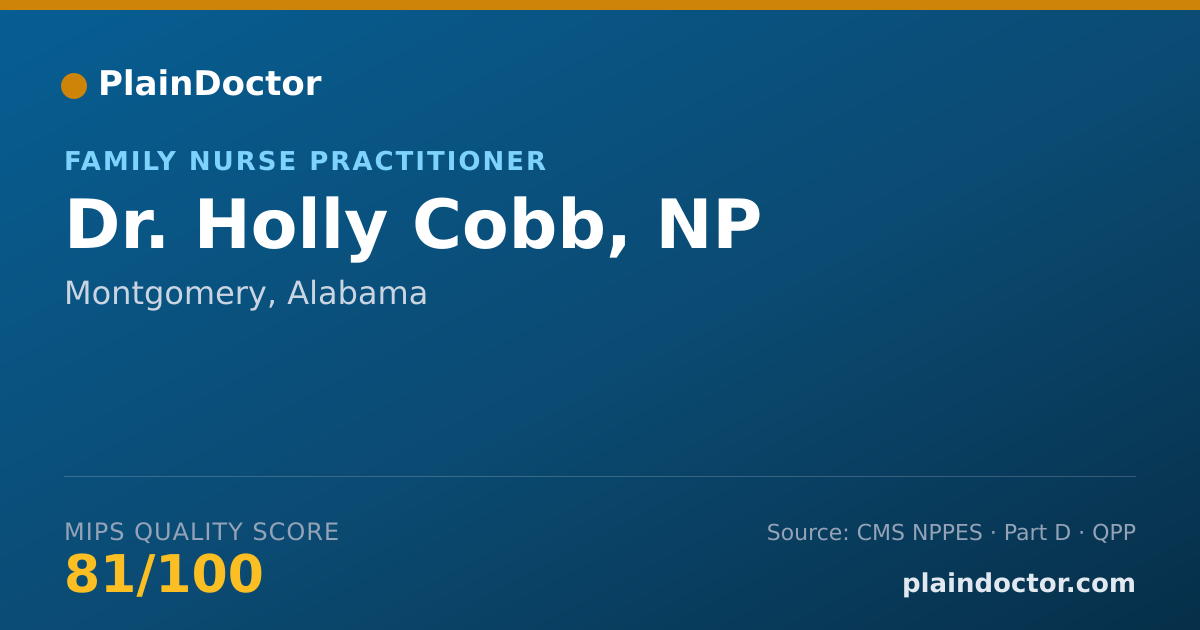 Shareable card for Holly Cobb, NP - Family Nurse Practitioner, Montgomery, AL