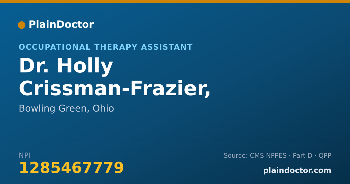 Shareable card for Holly Crissman-Frazier, COTA/L - Occupational Therapy Assistant, Bowling Green, OH