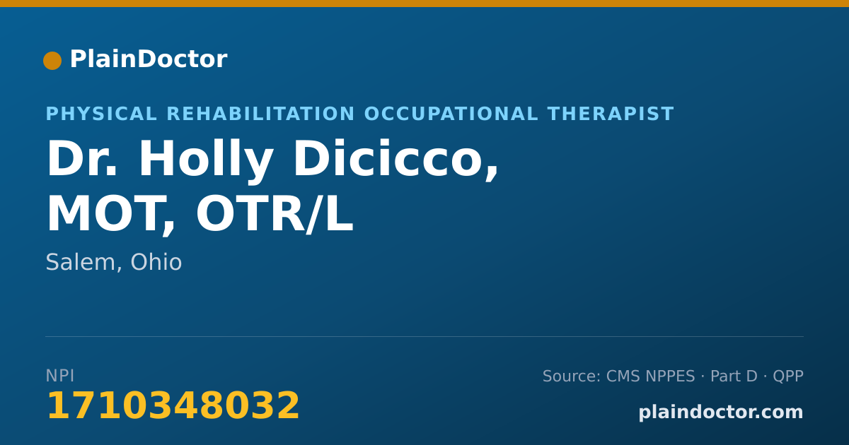 Shareable card for Holly Dicicco, MOT, OTR/L - Physical Rehabilitation Occupational Therapist, Salem, OH