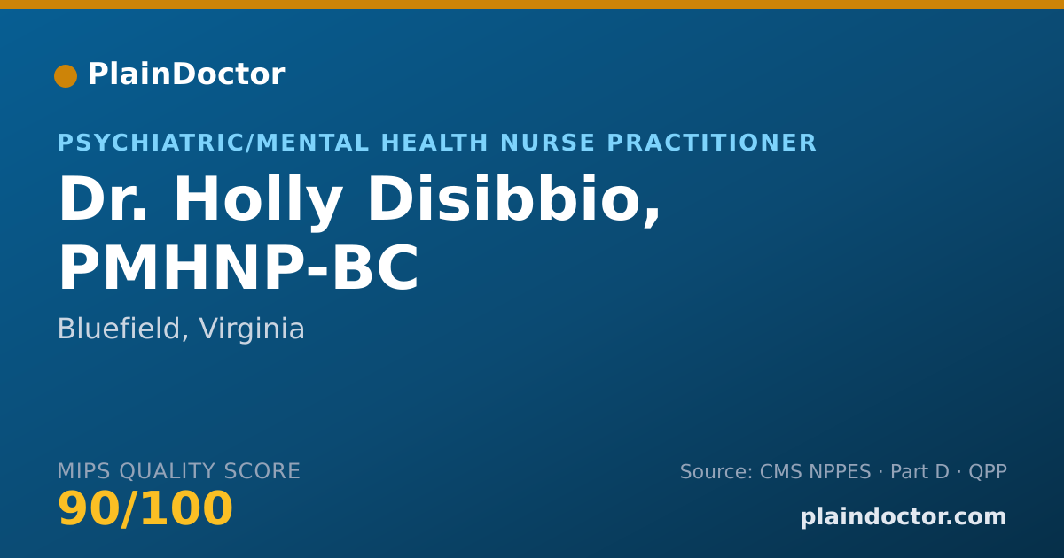 Shareable card for Holly Disibbio, PMHNP-BC - Psychiatric/Mental Health Nurse Practitioner, Bluefield, VA