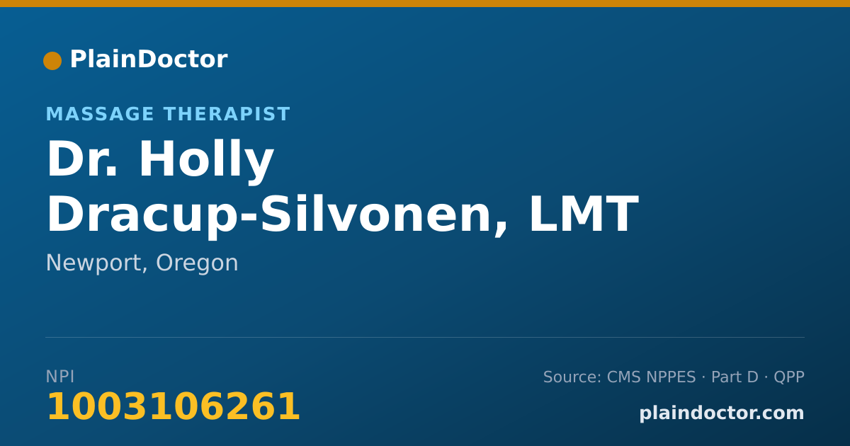 Shareable card for Holly Dracup-Silvonen, LMT - Massage Therapist, Newport, OR