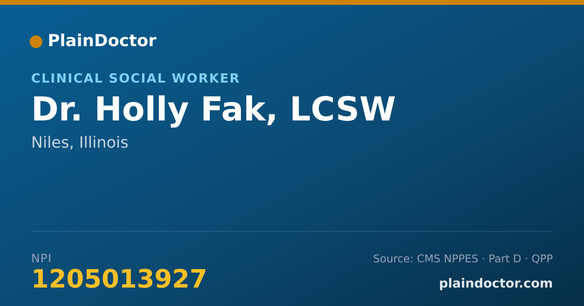 Shareable card for Holly Fak, LCSW - Clinical Social Worker, Niles, IL