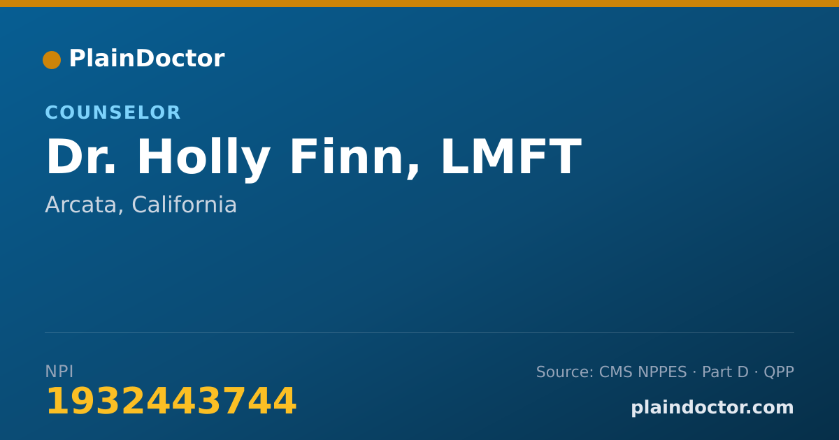 Shareable card for Holly Finn, LMFT - Counselor, Arcata, CA