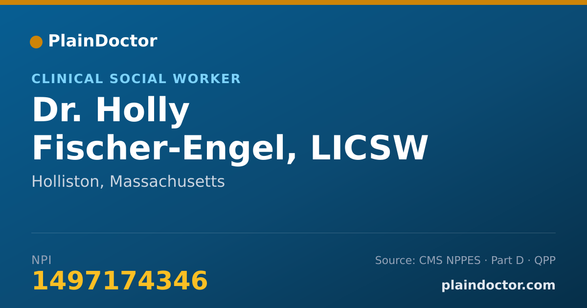 Shareable card for Holly Fischer-Engel, LICSW - Clinical Social Worker, Holliston, MA