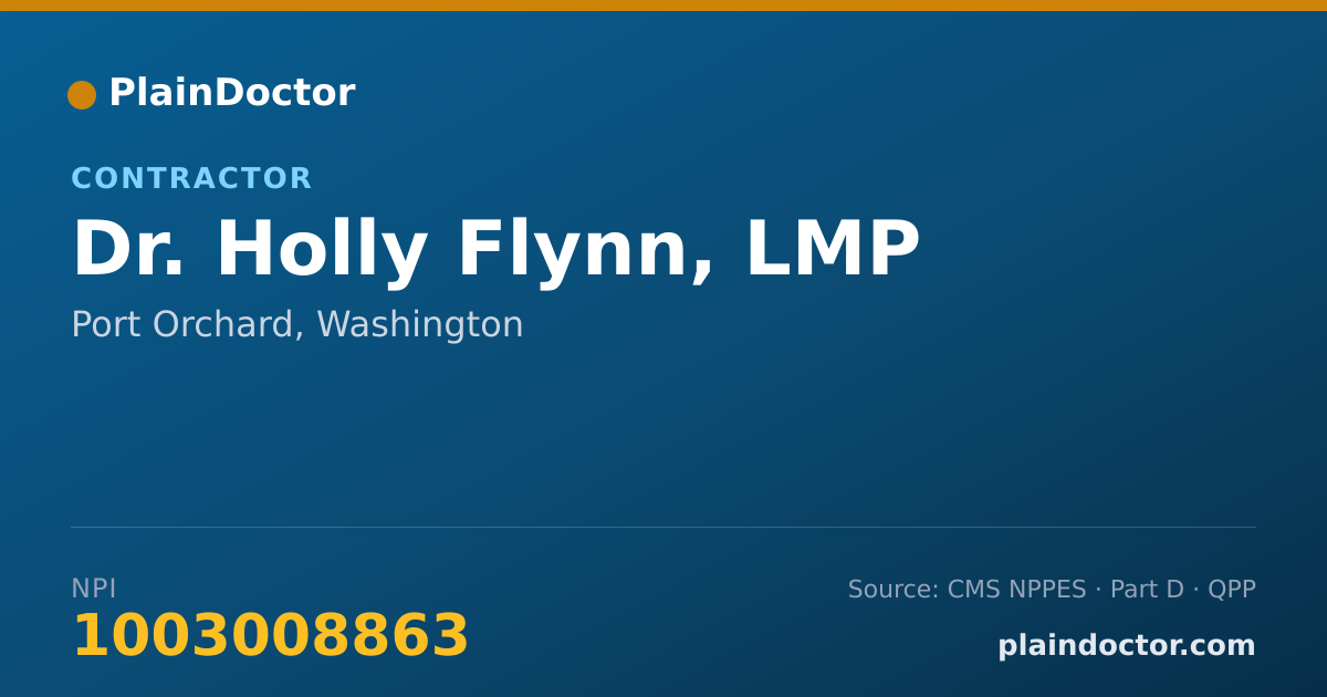 Shareable card for Holly Flynn, LMP - Contractor, Port Orchard, WA
