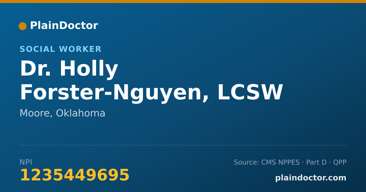 Shareable card for Holly Forster-Nguyen, LCSW - Social Worker, Moore, OK