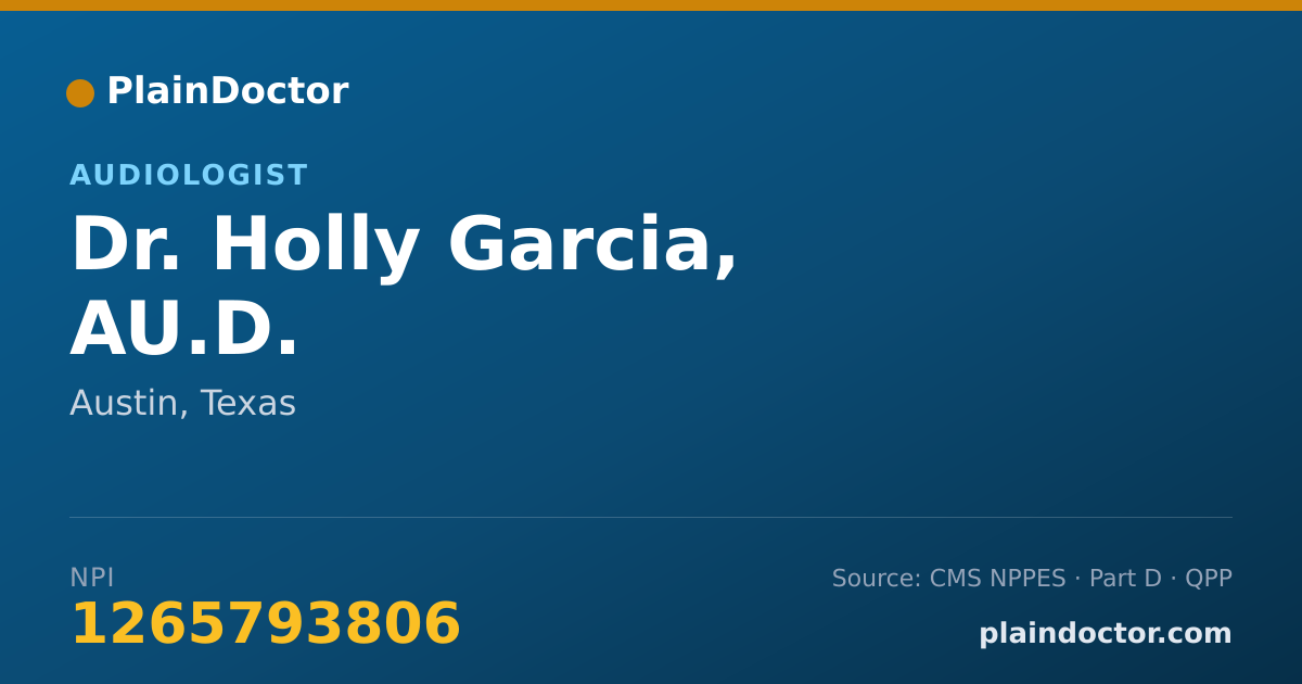 Shareable card for Holly Garcia, AU.D. - Audiologist, Austin, TX
