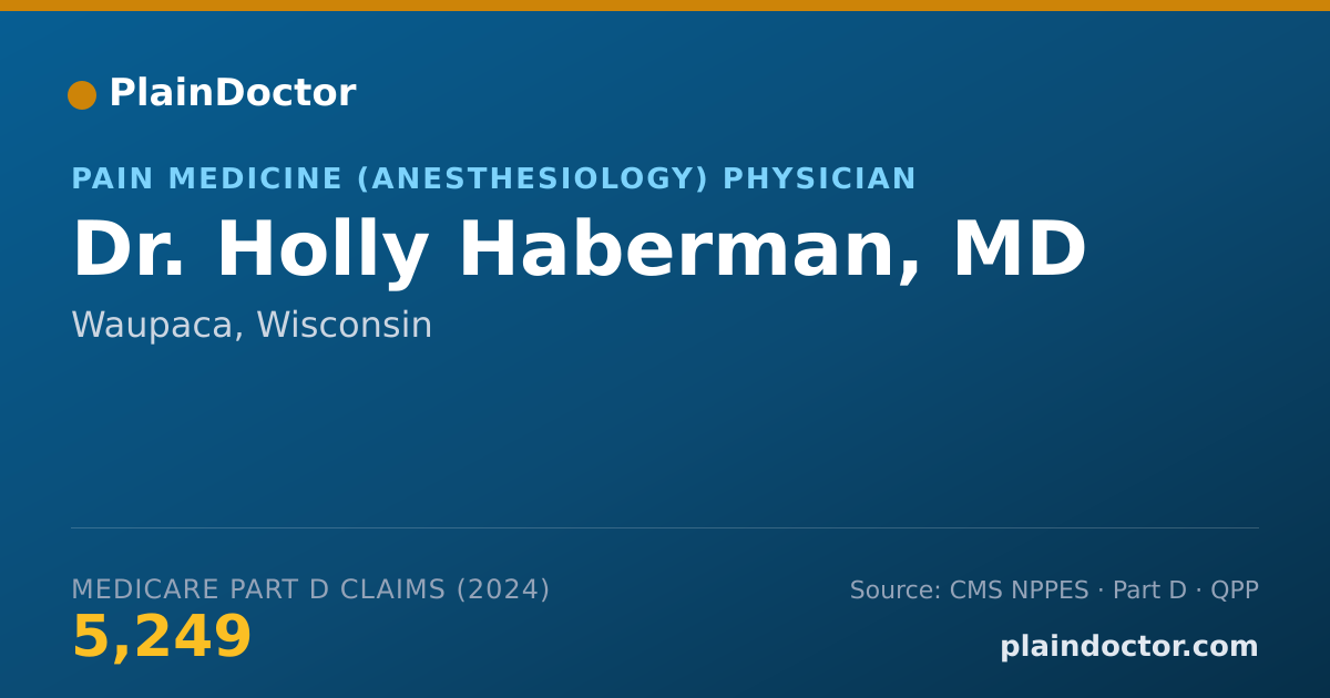 Shareable card for Holly Haberman, MD - Pain Medicine (Anesthesiology) Physician, Waupaca, WI