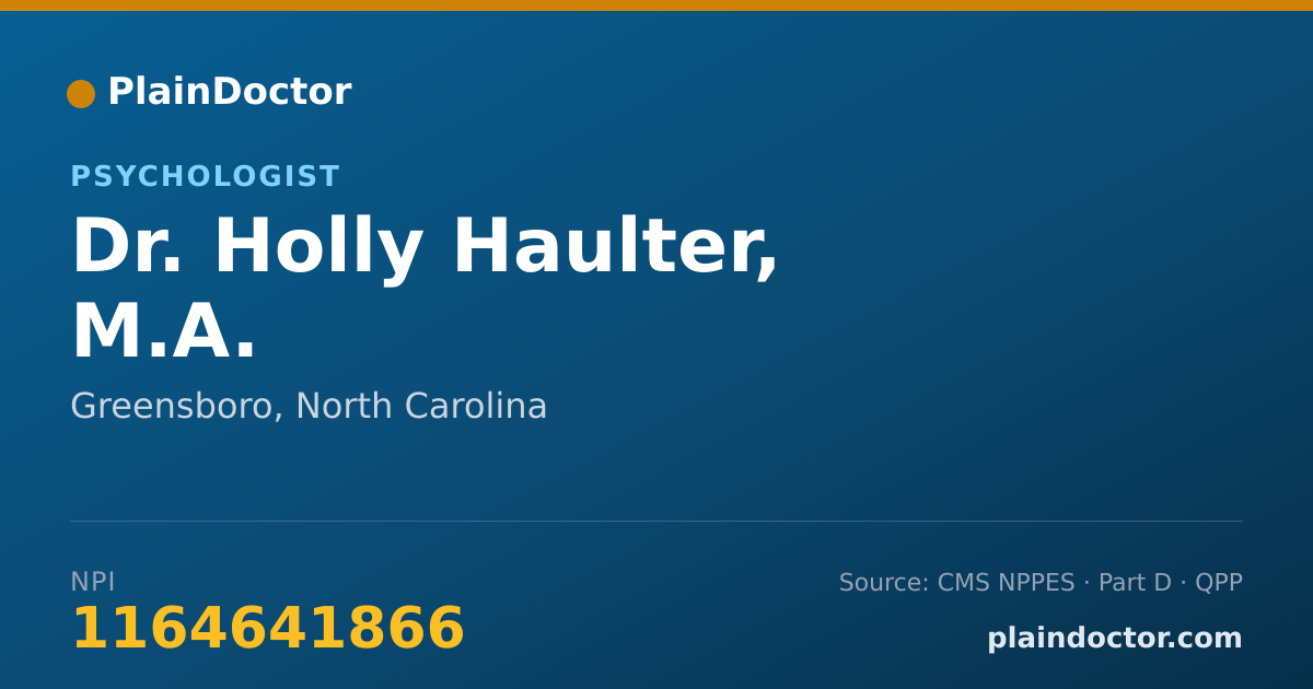 Shareable card for Holly Haulter, M.A. - Psychologist, Greensboro, NC