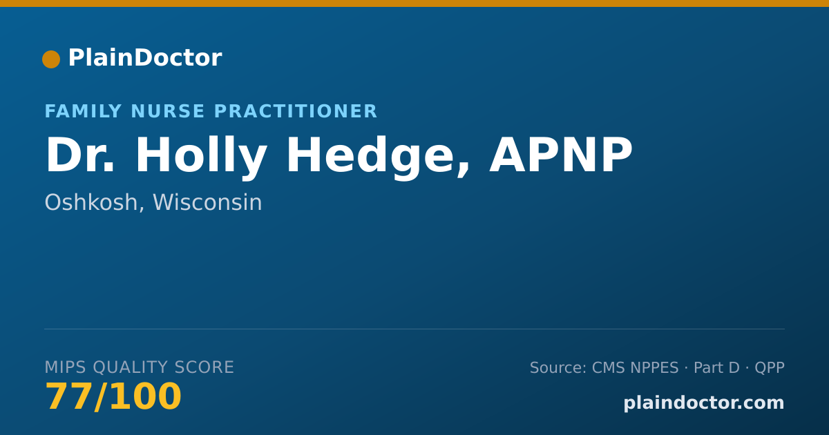 Shareable card for Holly Hedge, APNP - Family Nurse Practitioner, Oshkosh, WI