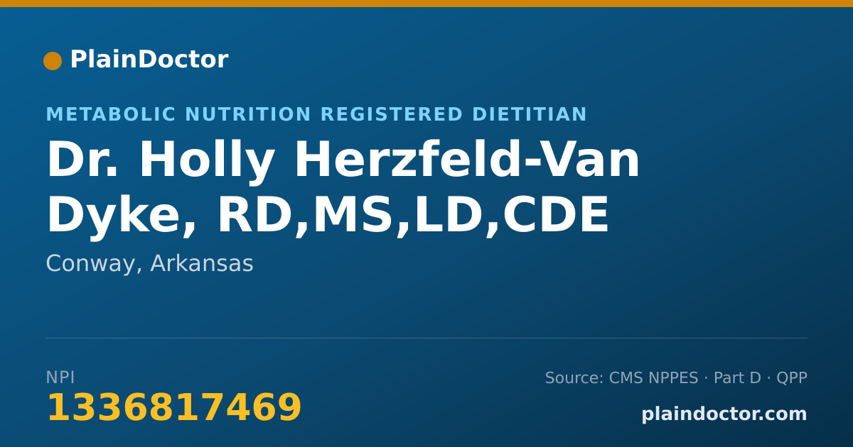 Shareable card for Holly Herzfeld-Van Dyke, RD,MS,LD,CDE - Metabolic Nutrition Registered Dietitian, Conway, AR