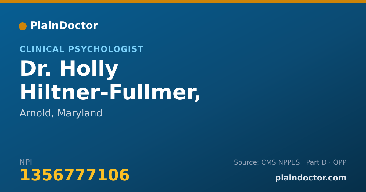 Shareable card for Holly Hiltner-Fullmer, PSY.D. - Clinical Psychologist, Arnold, MD