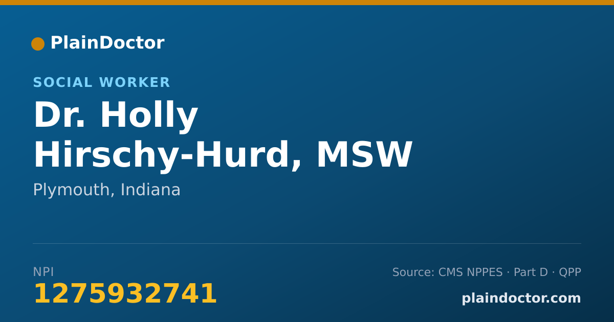 Shareable card for Holly Hirschy-Hurd, MSW - Social Worker, Plymouth, IN