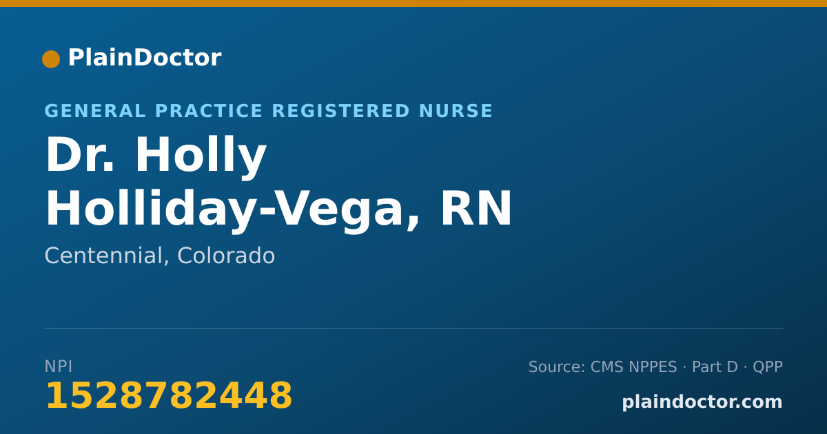 Shareable card for Holly Holliday-Vega, RN - General Practice Registered Nurse, Centennial, CO
