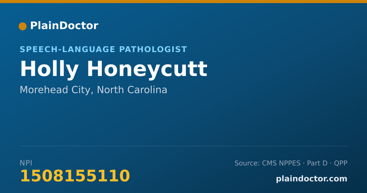 Shareable card for Holly Honeycutt - Speech-Language Pathologist, Morehead City, NC