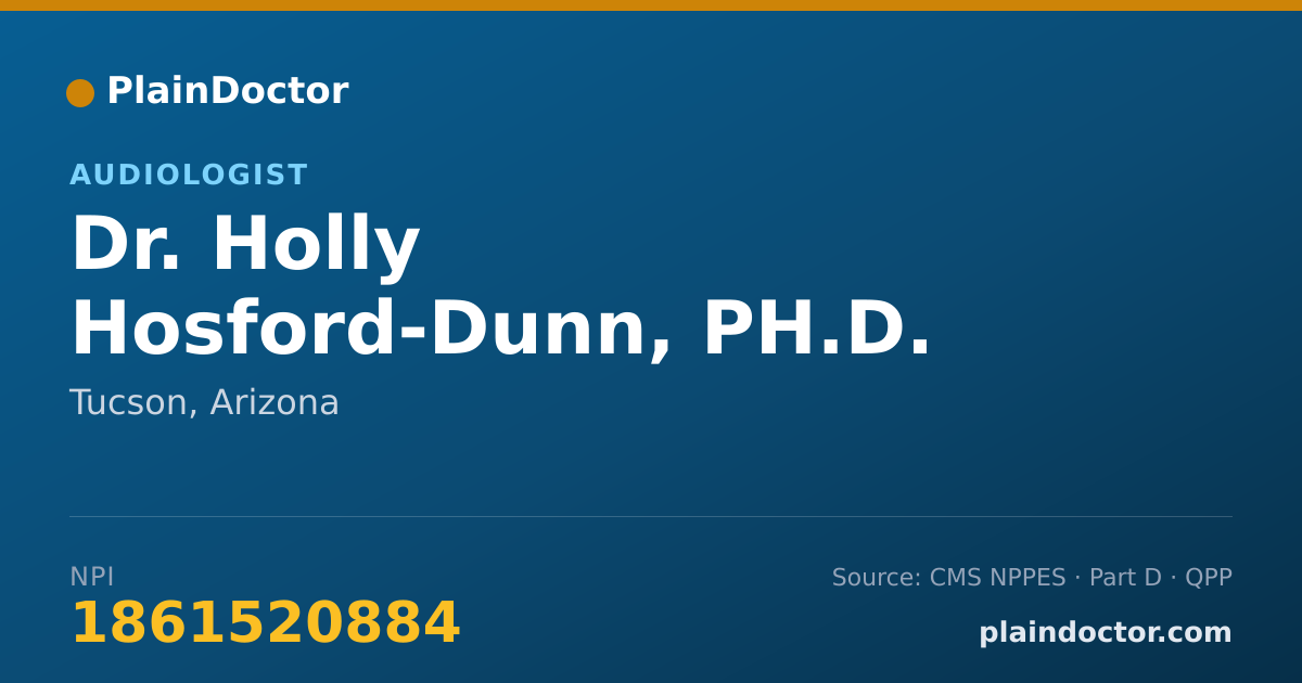 Shareable card for Holly Hosford-Dunn, PH.D. - Audiologist, Tucson, AZ