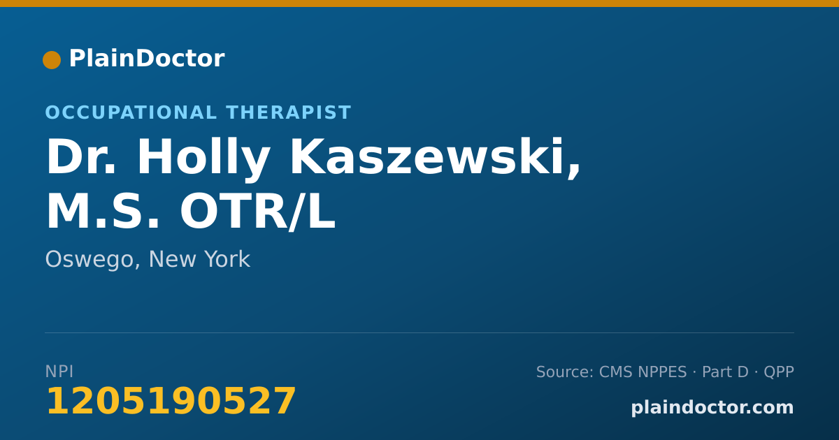 Shareable card for Holly Kaszewski, M.S. OTR/L - Occupational Therapist, Oswego, NY