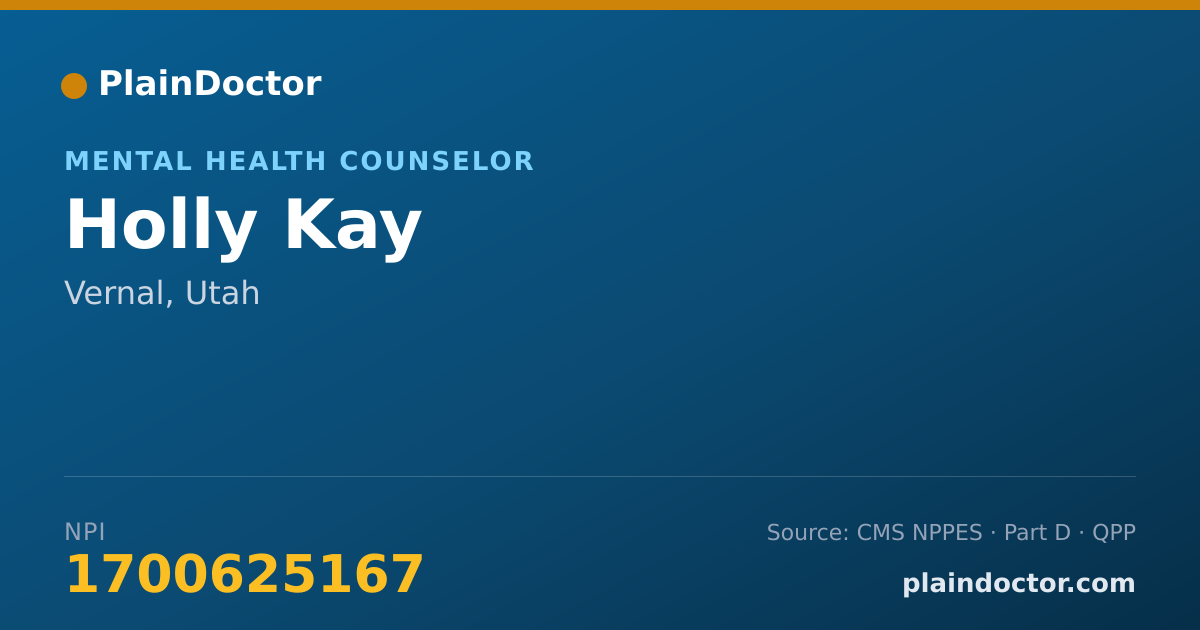 Shareable card for Holly Kay - Mental Health Counselor, Vernal, UT